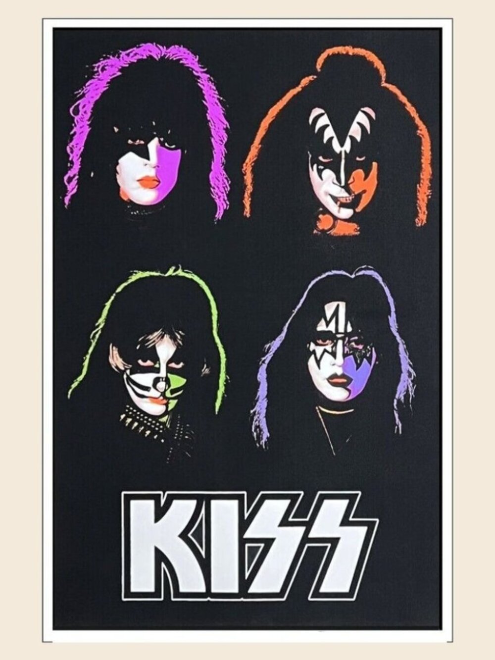 KISS Four Faces Blacklight Poster_